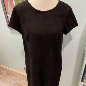 PURE NAVY  black faux suede sheath dress. Size 10